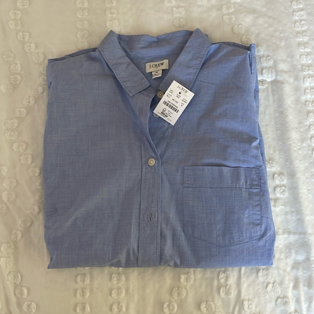 J. Crew Factory Blue collared long sleeve button down. Size M. New with Tags.